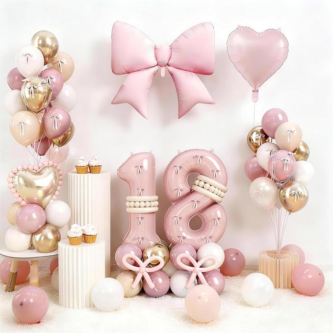 Dusty Pink Balloon Number 18 for 18th Birthday Decorations Girls, Retro Blush - Image 5