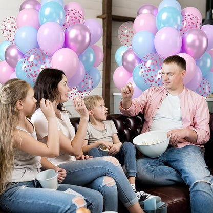Pastel Pink Blue Purple Balloons - Image 4