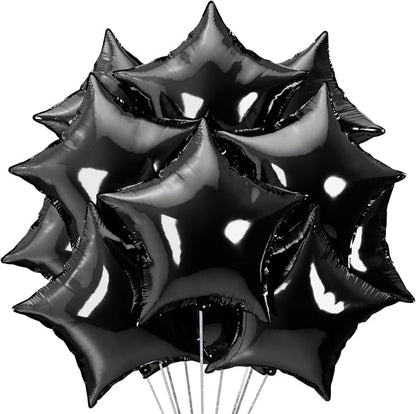 25Pcs Black Star Shaped Balloons 18Inch Foil Mylar Balloon Helium | by Unknown