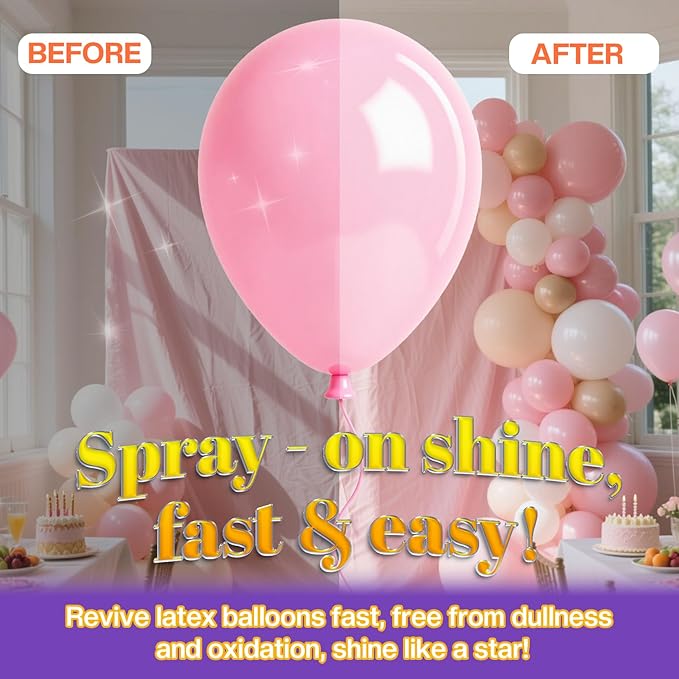 Balloon Shine Spray for Party : 15 oz Balloons Spray Silicone | Christmas - Image 3