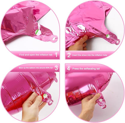 Pink Number 7 Balloon 40 inch, Balloon numbers party supplies, deco photo shoot - Image 3