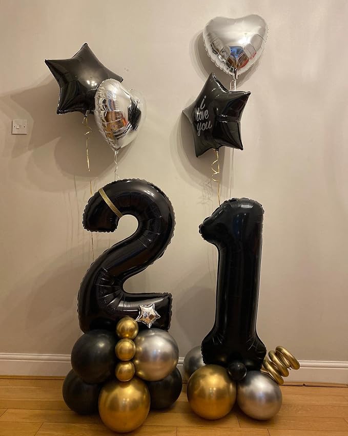 40 Inch Black 40 Number Balloons Giant Jumbo Huge 40 Foil Mylar Helium Number - Image 6