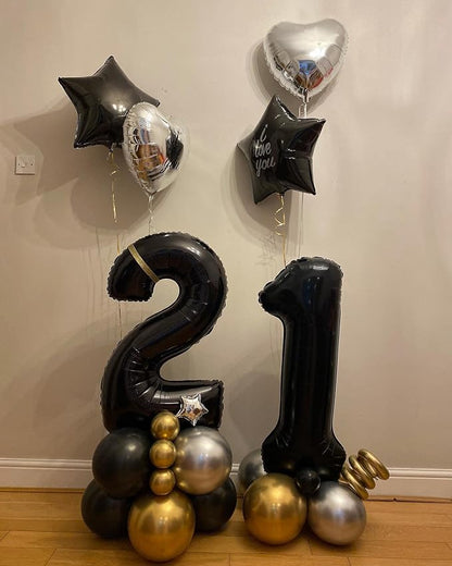 40 Inch Black 40 Number Balloons Giant Jumbo Huge 40 Foil Mylar Helium Number - Image 6