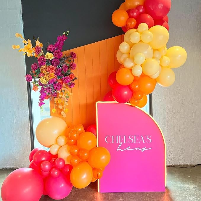 Pink and Yellow Balloons, 12 Inch Retro Blush Yellow Balloons, Dusty Pink Maca - Image 6
