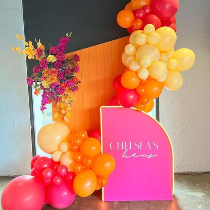 Pink and Yellow Balloons, 12 Inch Retro Blush Yellow Balloons, Dusty Pink Maca - Image 6