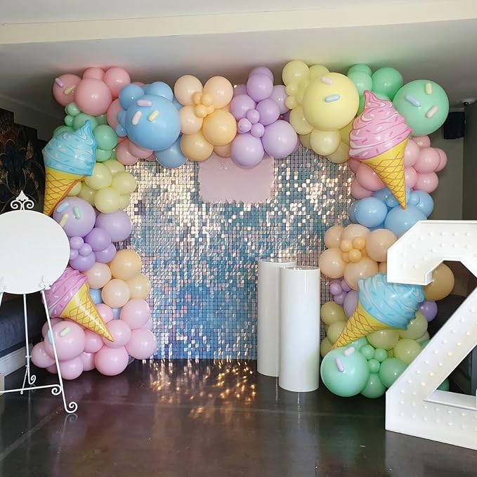 Pastel Balloons, 12 Inch Rainbow Macaron Pink Blue Purple Green Yellow Colorful - Image 2