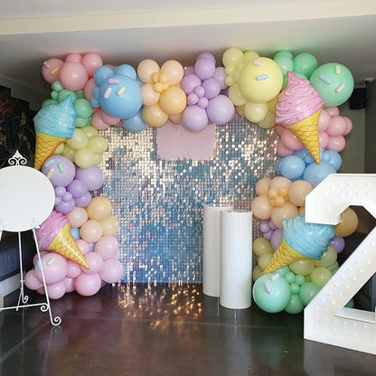 Pastel Balloons, 12 Inch Rainbow Macaron Pink Blue Purple Green Yellow Colorful - Image 2