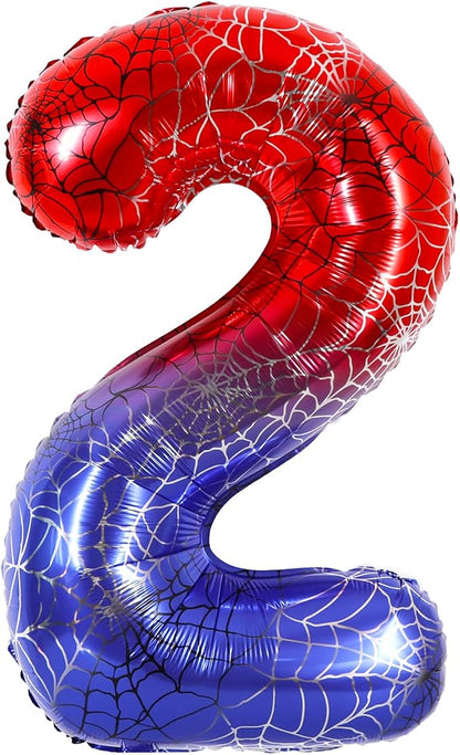 40 Inch Red Blue Number 2 Balloon by Vuzvuv