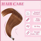 YoungSee Itip Hair Extension Real Human Hair Copper I tip Hair Extensions Human Hair Copper 20In I Tip Extensions Pumpkin Orange Color ITip Remy Hair-Extensions for Girl Party Highlight