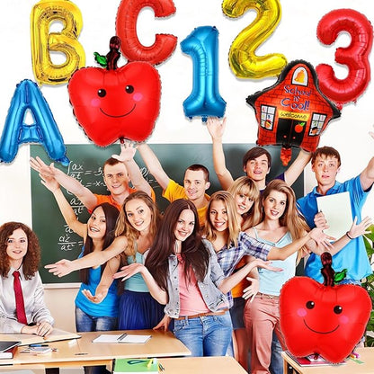 10 PCS Welcome Back To School Balloons, Colorful House Sun, Apples Balloons - Image 5