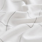 JELLYMONI 100% Natural Cotton Plaid Standard Pillowcases Set, 2 Pack White with Black Grid Geometric Pattern Printed Pillow Covers with Envelope Closure(Pillows are not Included)
