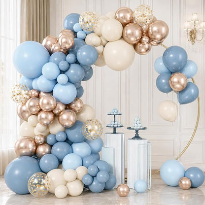 Dusty Blue and Gold Balloons - Image 6