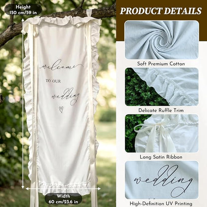 150x60cm Large Wedding Welcome Banner Sign - Image 5