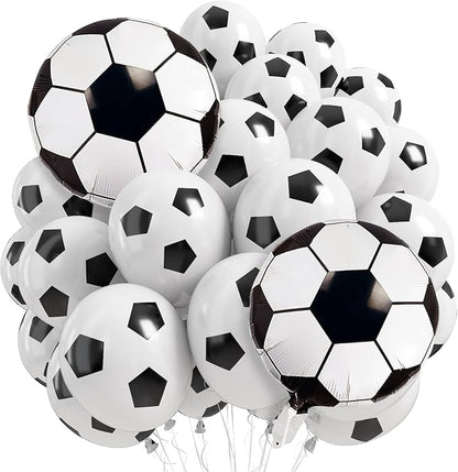 HILAVO Soccer Balloons 18 Inch Black and White Soccer Ball Foil Balloons Print by HILAVO