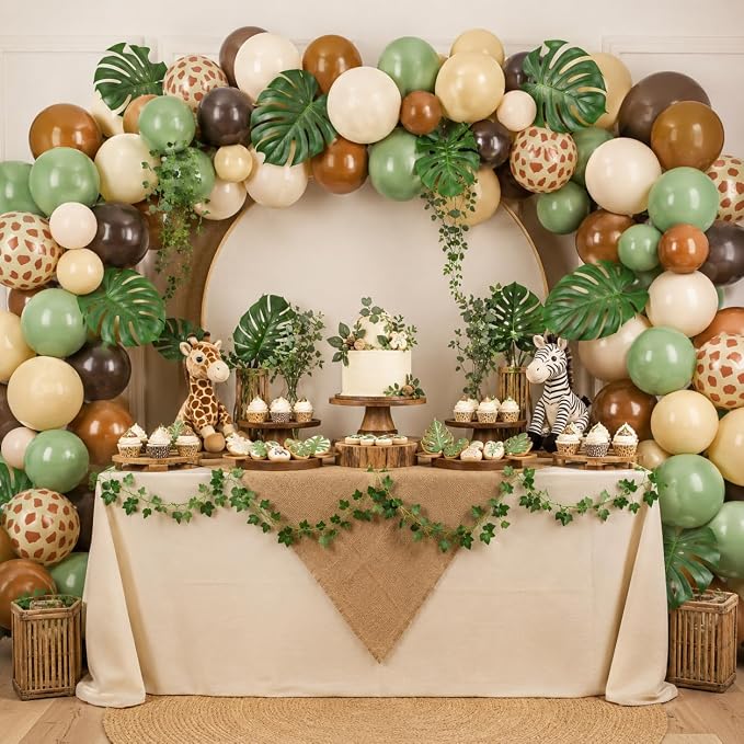 Sage Green Brown Balloons, 12 Inch Green Dark Brown Coffee Nude Ivory White - Image 4