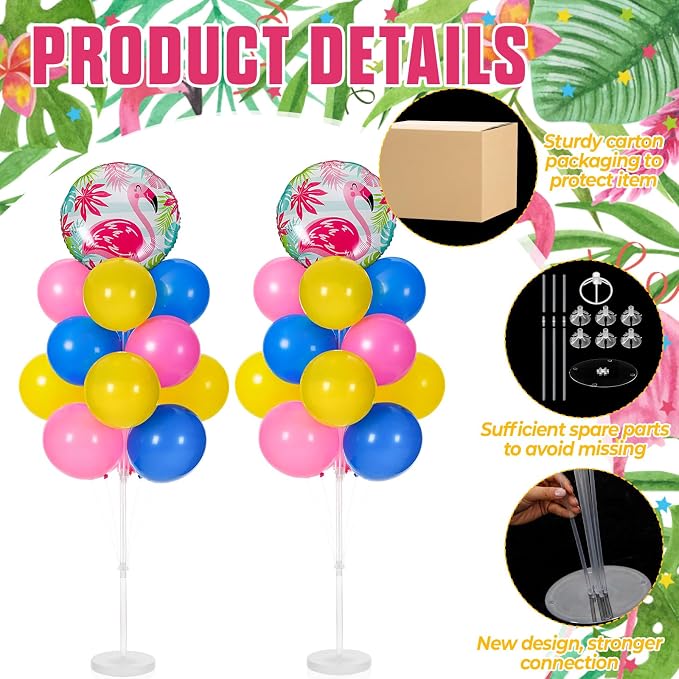 Gejoy 62" 2 Sets Flamingos Balloons Tower Stand Kit, and 2 Flamingos Balloon - Image 3