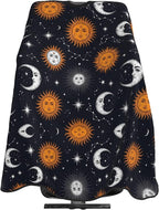 Full Coverage Hair Styling Cape, Sun Moon Stars Constellation Professional Hair Cutting Apron Haircuting Salon Cape Gown for Barbers