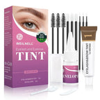 Eyelash & Eyebrow Color Kit, Professional Instant Lash & Brow Color Kit, Easy to Use with Natural Results, DIY Hair Coloring Eye Brow & Eye Lash Set for Beginner Salon Beauty 7ml (Brown/Light Brown)