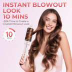 ABNER Thermal Ionic Brush, 1.5 inch Heated Round Brush for Blowout Look, Volumize, Style, Makes Hair Shinier & Smoother, Dual Voltage, Negative Ion Technology, Titanium, Temperature Settings
