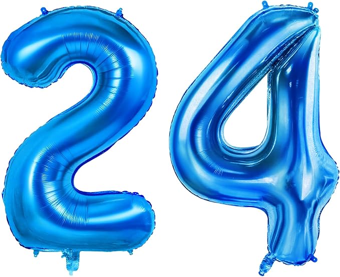 Number 24 Balloons for 24th Birthday Party Decorations, 0-100 Large No.24 by Joycard