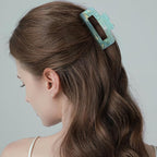 Jayongnee Hair Claw Clips - 4Pcs Medium Clips for Thick or Thin Hair - Square Claw for Women - Rectangle Hair Clips Nonslip Acrylic Hair Accessories for Girls (pink,white,blue,green)