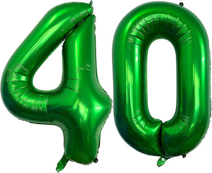 Number 40 Dark Green Balloons 40 Inch Giant Green 40 Numer Foil Helium Balloons by LHOAVWE