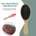Boar Bristle Hair Brush,No Shampoo Hair Brush,Dry and Wet Detangling Gently Enhances Shine, Smooths Frizz and Prevents Breakage in Fine and Straight, Thick and Curly Hair