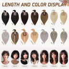 Rich Choices Real Human Hair Toppers for Women With Bang 100% Remy Human Hair Topper for Thinning Hair Clip in Silk Base Hair Topper 10 Inch Salt and Pepper G2 Silver