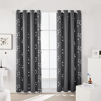Deconovo Blackout Curtains, Dark Grey Thermal Insulated Grommet Drapes - Image 2