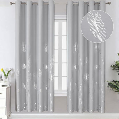 Light Grey Blackout Curtains 72 Inches Long, Light Blocking Thermal Insulated by ESTELARTEXTILER
