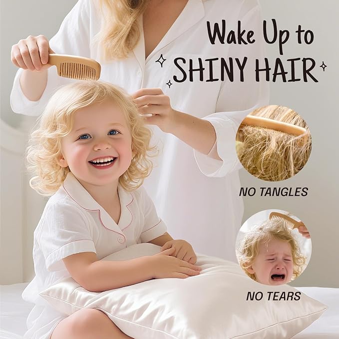 OLESILK 100% Mulberry Silk Toddler Pillowcase for Hair and Skin, Both Sides 19 Momme Pure Natural Silk Travel Pillow Cases with Hidden Zipper, 13"x 18", Dark Green