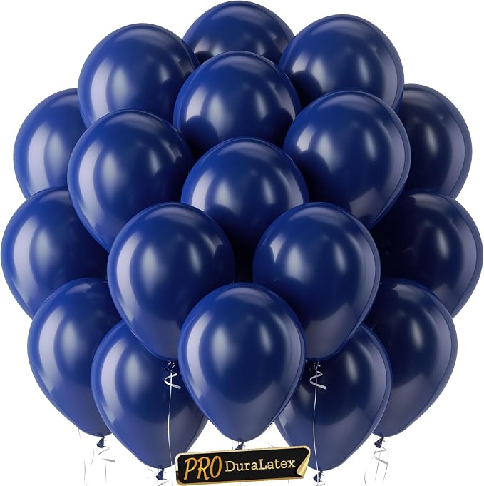 Pro Duralatex Navy Blue Extra-Thick Balloons 120 Pack 10 inch | Navy Blue by Bezente