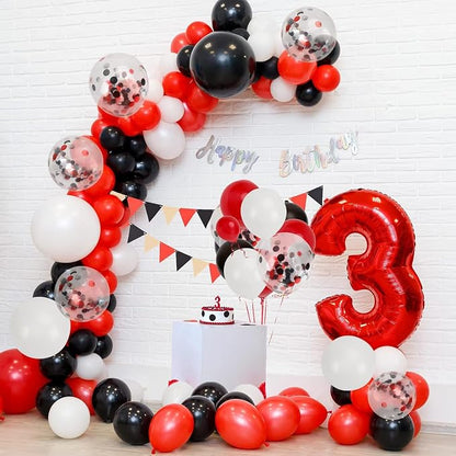 RUBFAC Red and Black Balloons Graduation Decorations Kit, Party Balloons - Image 7