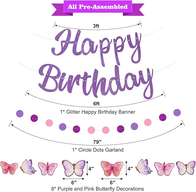 Pre-Strung Happy Birthday Banner, NO DIY Party Decorations | Birthday Party - Image 2