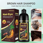 Herbal Light Brown Hair Color Shampoo - 3 in 1 Lasting Hair Dye for Women & Men, 17.60 Fl Oz