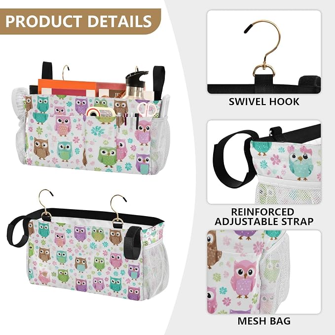 Bedside Caddy Hanging Bunk Bed Caddy Bed Organizer Hanging Pocket - Image 5