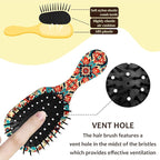 Mini Hair Brush,Cute Detangling Travel Hair Brush,Soft Bristles for Effortless Tangle Removal,Detangler Hairbrush for Women Men Boys Girls Kids Wet Dry All Hair Types (Red Bohemia, Mini)