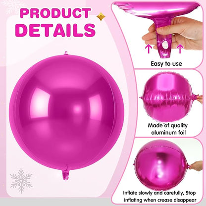 Jenaai 30 Set Round Foil Balloons Bulk 22 Inch 4d Metallic Giant Balloons Set - Image 2