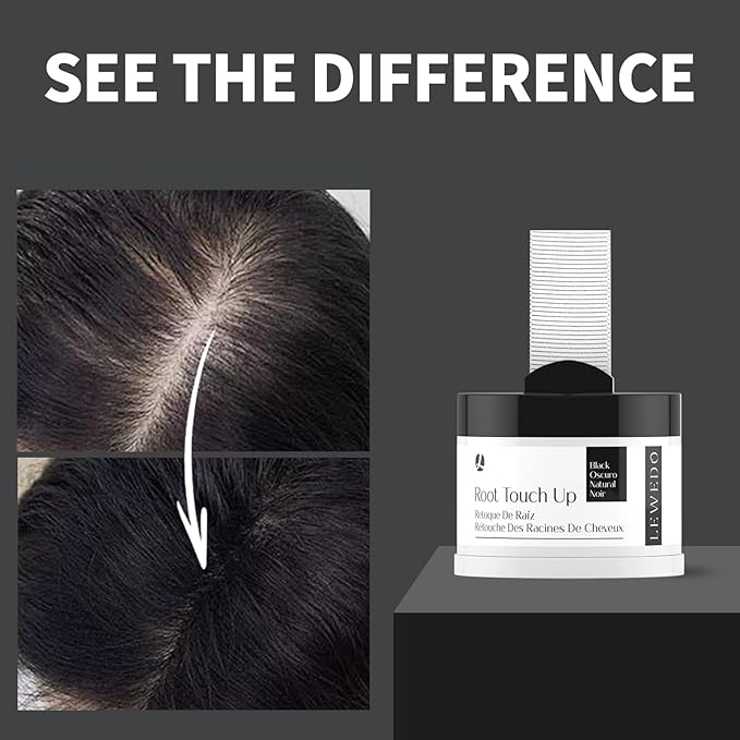 Hairline Powder 24H Stain-Proof, Root Touch Up Hair Color for Gray Coverage,Bald Spot Concealing Hair Shadow Powder for Women & Men,Natural-Looking (Dark Brown)