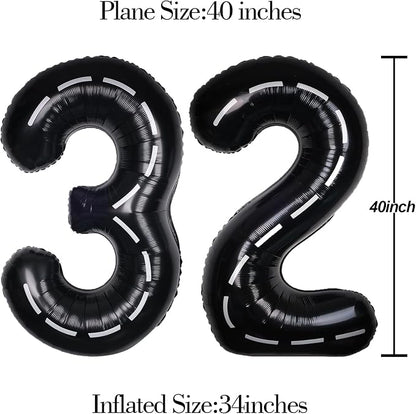 Race Car 40 Inch Black 32 Big Large Helium Balloon Number 0-9 | Track Giant - Image 6