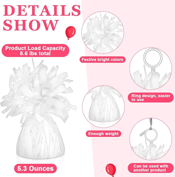 Yunsailing 25 Pcs Heavy Metallic Balloon Weights - Image 3