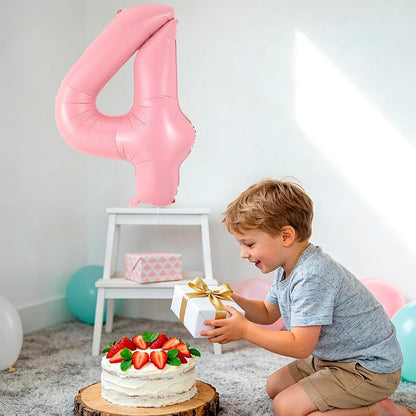 40 Inch Pink Number 4 Balloon Suitable - Image 4