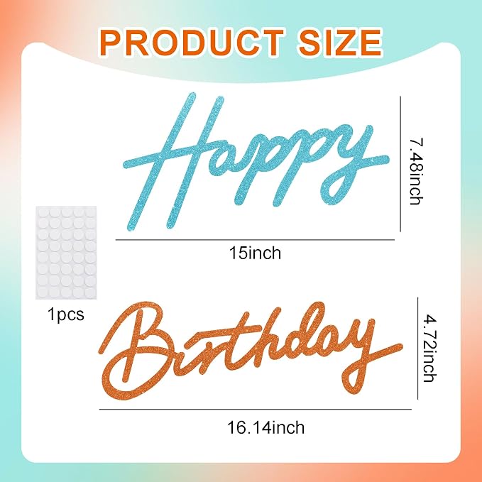 TONIFUL Happy Birthday Sign for Backdrop - Image 3