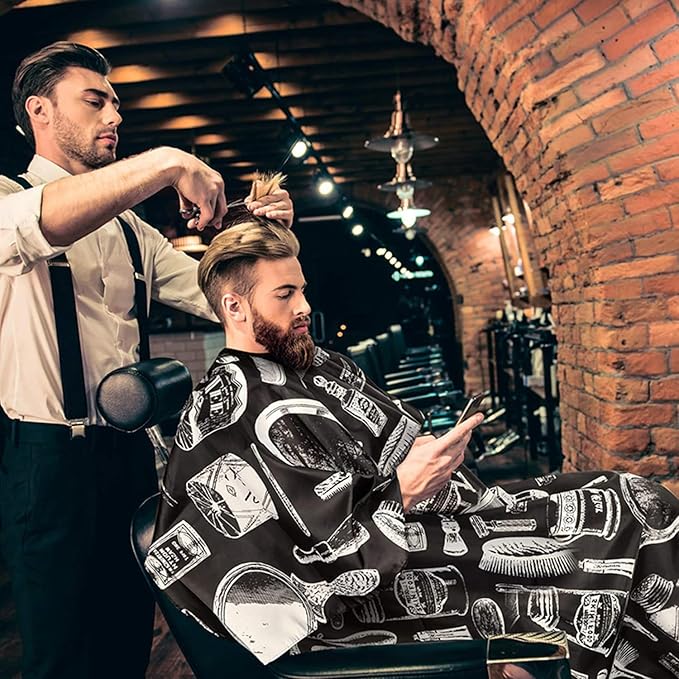 Barber Cape - 12pcs Waterproof Hair Cutting Cape with Snap Closure