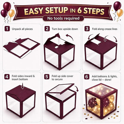 Graduation Decorations Class of 2026 Maroon and Gold Balloon Boxes - Image 5