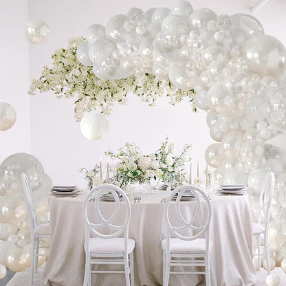 CROSSFINGERS Pearl White Balloon Arch Kit, Double Stuffed White Balloons | - Image 7