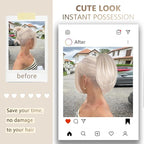 Claw Clip Ponytail Extension - 10 Inch Short Ponytail Extension, Straight Pony Tails Hair Extensions, Synthetic Hair Extensions Ponytail, Clip On Ponytails for Women (Color: Platinum Blonde)