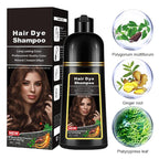 Chestnut Brown Hair Dye Shampoo 3 in 1, Instant Hair Color Shampoo for Men & Women, Herbal Brown Hair Shampoo Colors Hair in Minutes 17.6 FL OZ