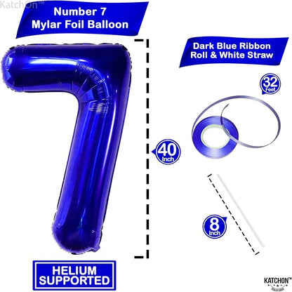 KatchOn, Giant Dark Blue Number 7 Balloon - Image 2