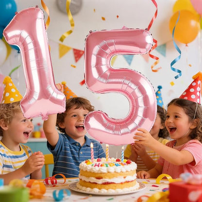 40 Inch Number 15 Balloons for 15th Birthday Party Decorations, 0-100 Jewelry - Image 2